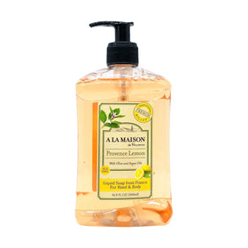 A LA MAISON hand soap showing texture and lather