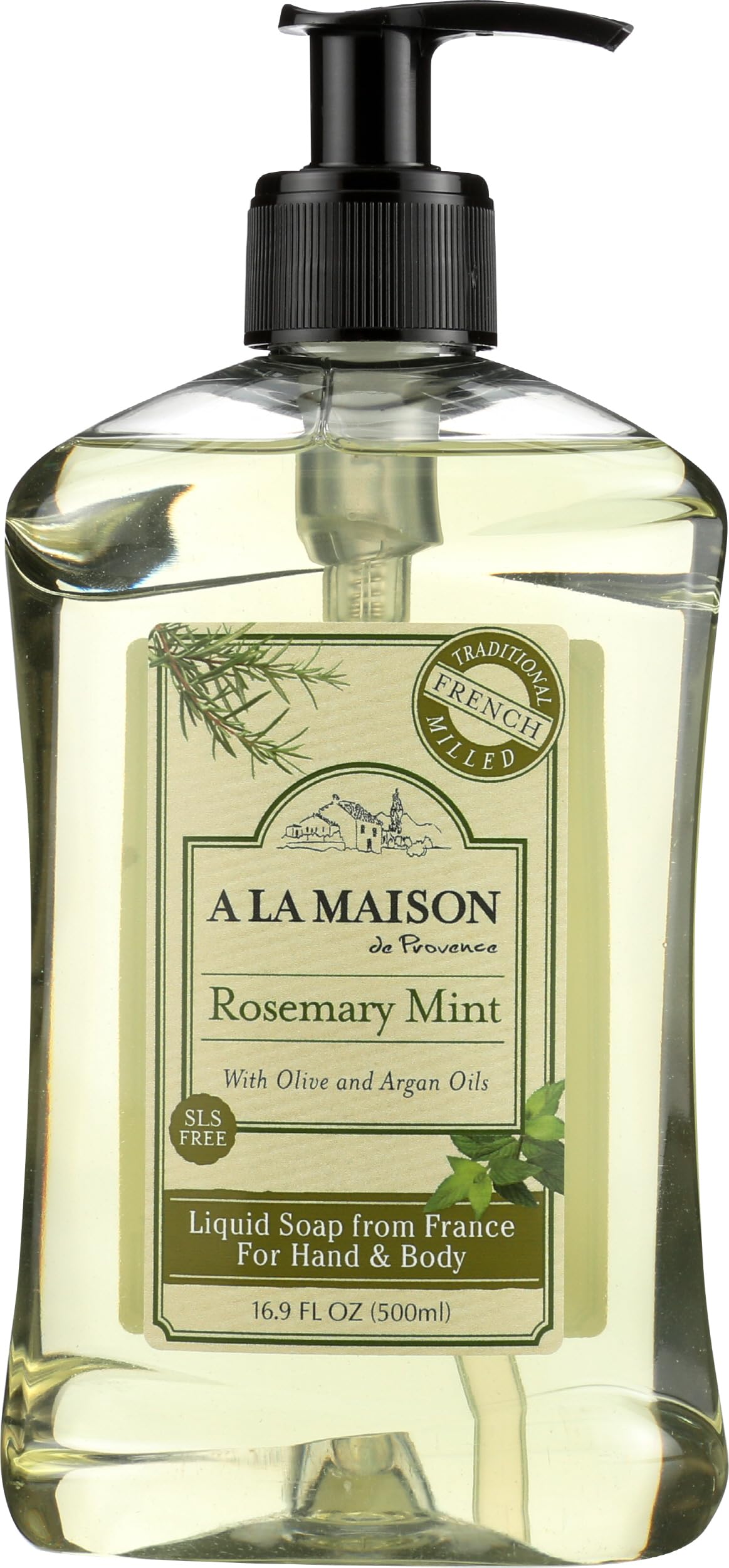 A LA MAISON Rosemary Mint Liquid Hand Soap front view
