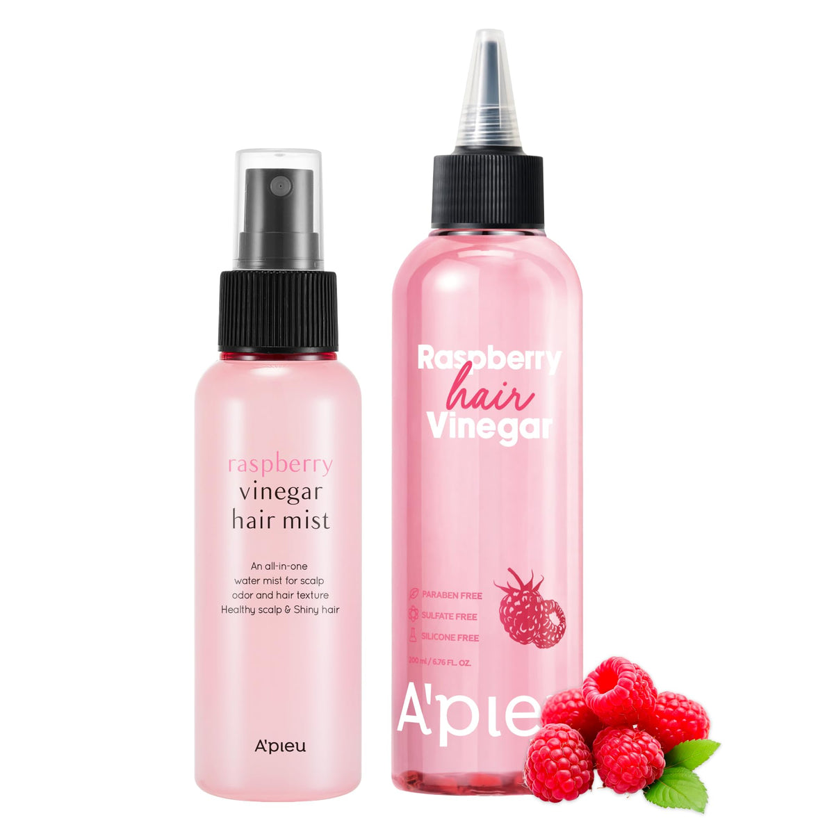A'PIEU Raspberry Hair Vinegar Rinse 6.76 Fl oz front view