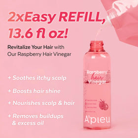 A'PIEU Raspberry Hair Vinegar Rinse with fresh raspberries