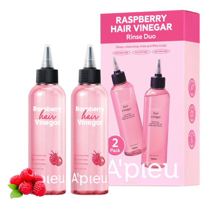 A'PIEU Raspberry Hair Vinegar Set of 2 bottles front view