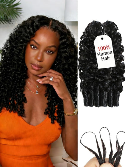 Aailvmey 18 Inch Burmese Curly Crochet Hair Bundle Front View