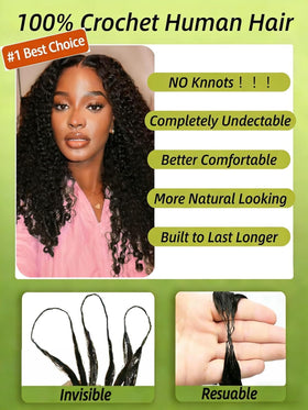 Aailvmey Human Crochet Hair Pre-Separated and Fluffed