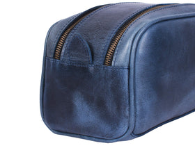 AARON LEATHER GOODS 10" Toiletry Pouch external zippered pocket