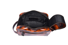 AARON LEATHER GOODS leather toiletry pouch showing external zippered pocket