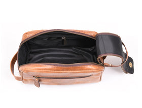 AARON LEATHER GOODS toiletry pouch with external zippered pocket