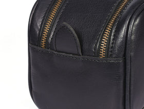 AARON Leather Toiletry Travel Pouch in vintage style