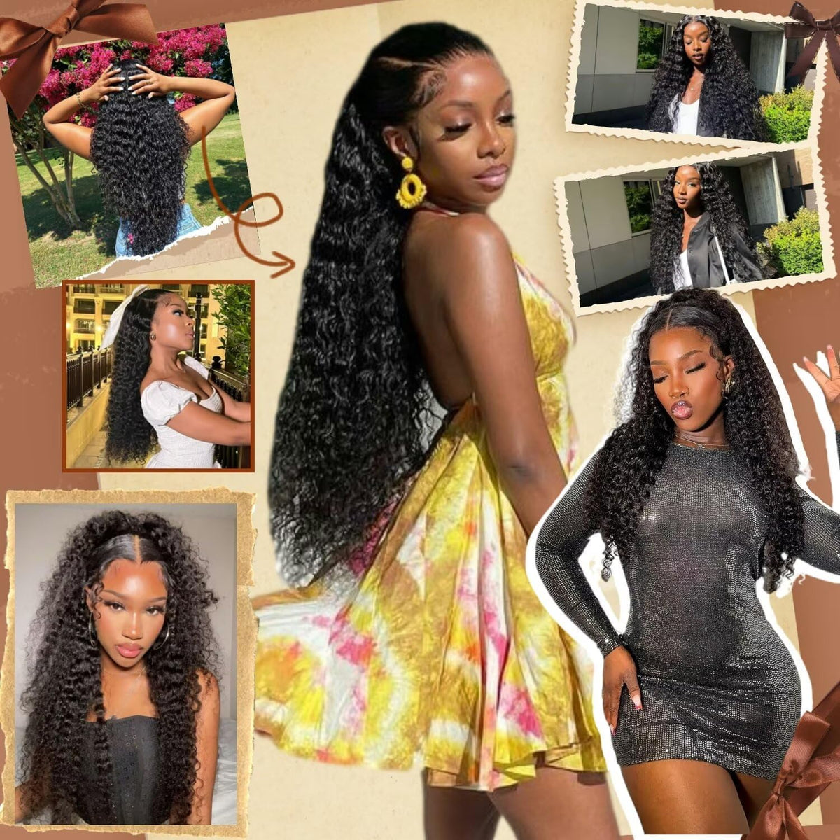 Abbildung 30-Inch Highlight Ombre Lace Front Wig worn by a model
