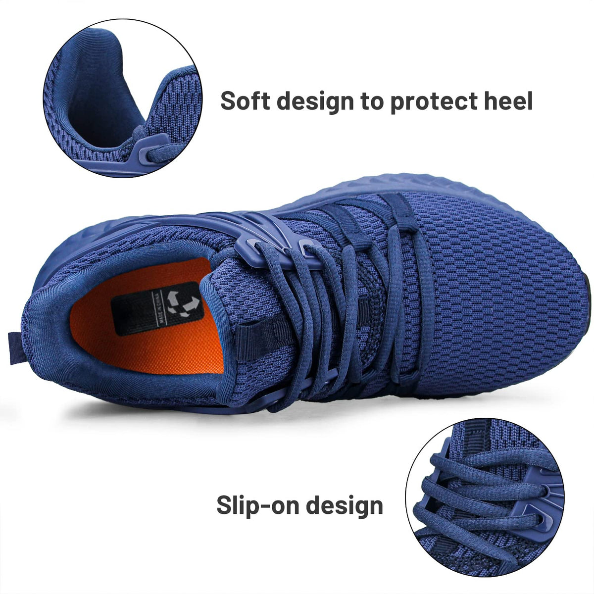 Abboos Non Slip Walking Shoes for Women breathable knitted upper