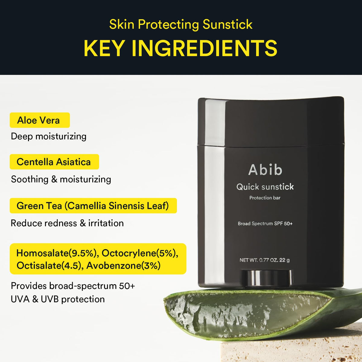 Abib Airy & Quick Sunstick DUO SPF50+ texture close-up