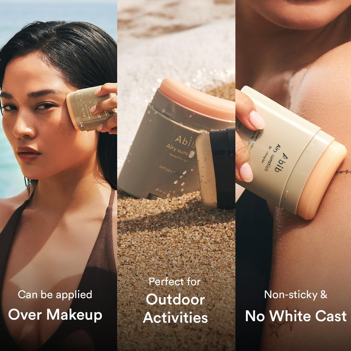 Abib Airy Sunstick with makeup products