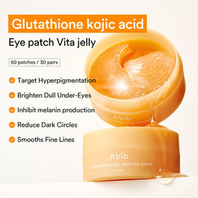Abib eye patches displayed with skincare products