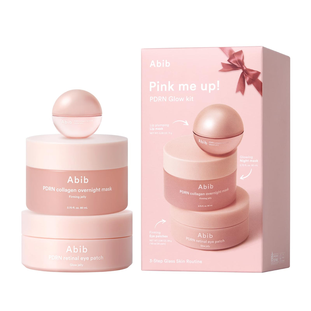 Abib Pink Me Up PDRN 3 Step Glow Kit front view