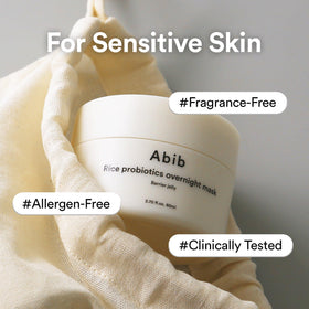 Abib Rice Probiotics Overnight Face Mask Jelly in a skincare routine