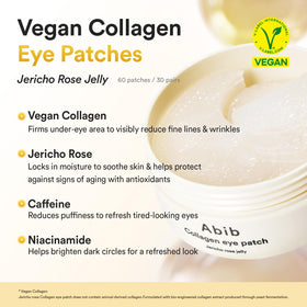 abib Vegan Collagen Eye Patches displayed with Jericho Rose Eye Cream