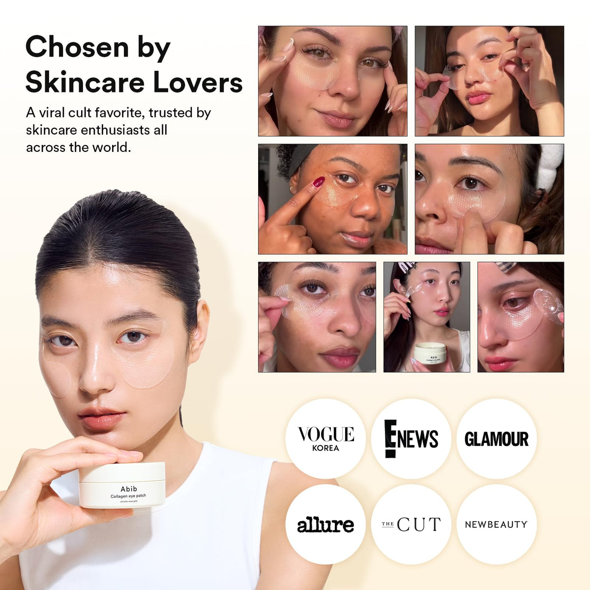 abib Vegan Collagen Eye Patches in a stylish bathroom setting