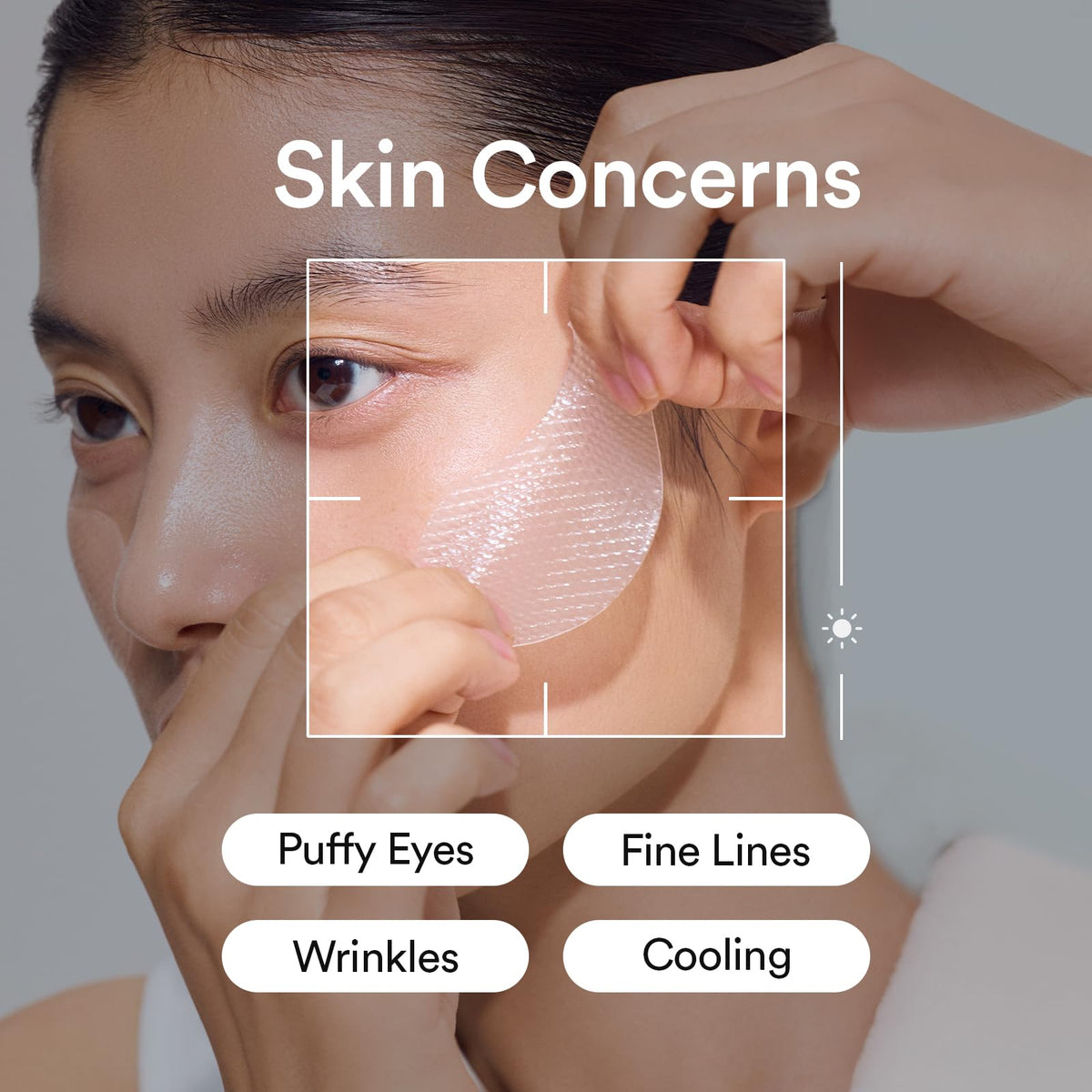 abib Vegan Collagen Eye Patches on a model's under-eye area