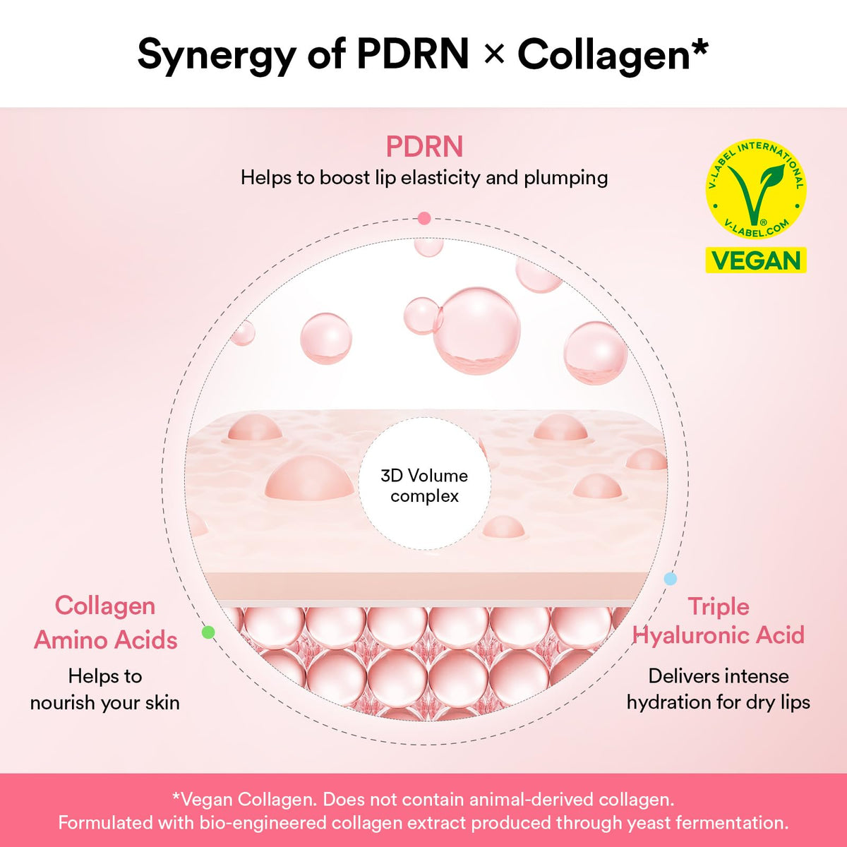 Abib Vegan Collagen Lip Mask applied on lips