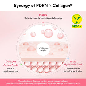 Abib Vegan Collagen Lip Mask applied on lips