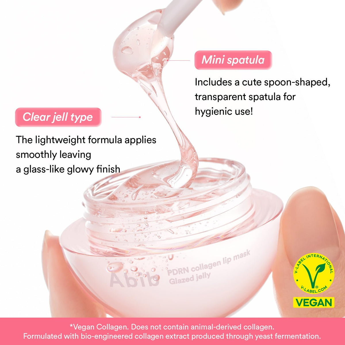 Abib Vegan Collagen Lip Mask showing jelly consistency