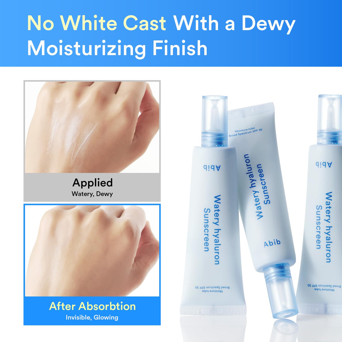 Abib Watery Hyaluron Sunscreen texture close-up