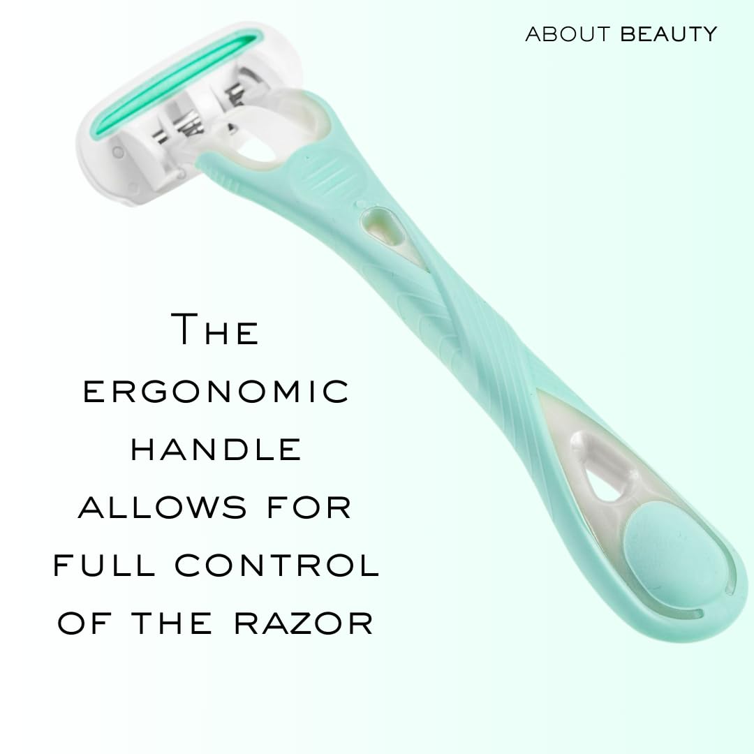 About Face shaving system packaging showcasing included refill cartridges