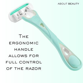 About Face shaving system packaging showcasing included refill cartridges
