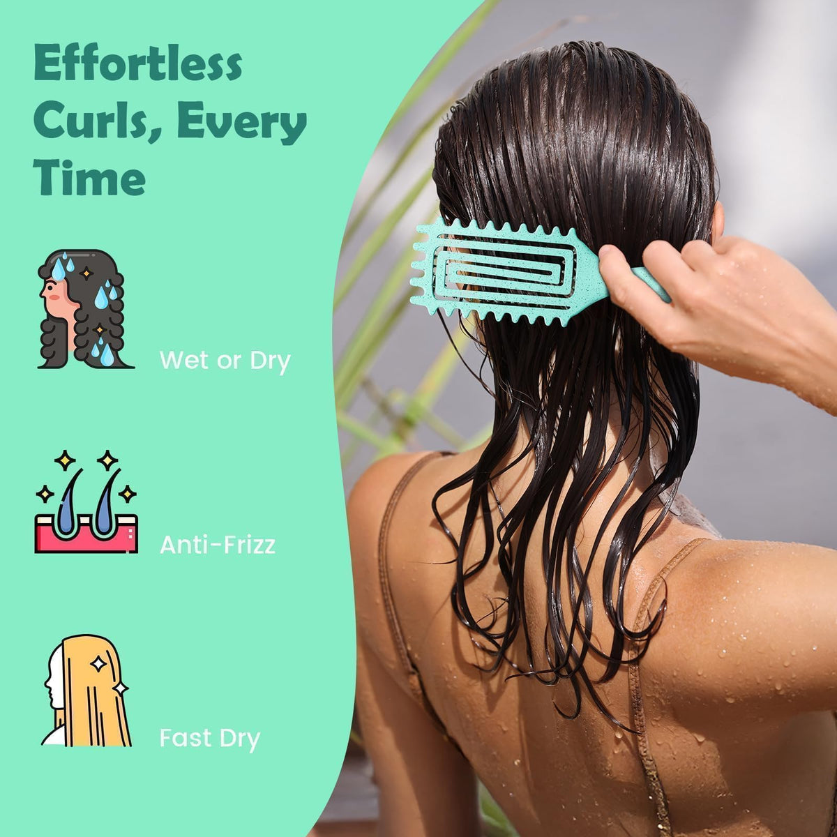 ABOYOY Curl Defining Brush detangling wet hair