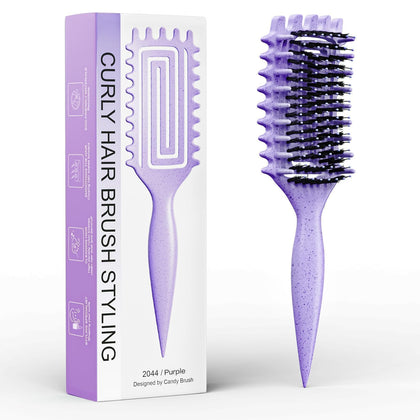 ABOYOY Curl Defining Brush front view in purple