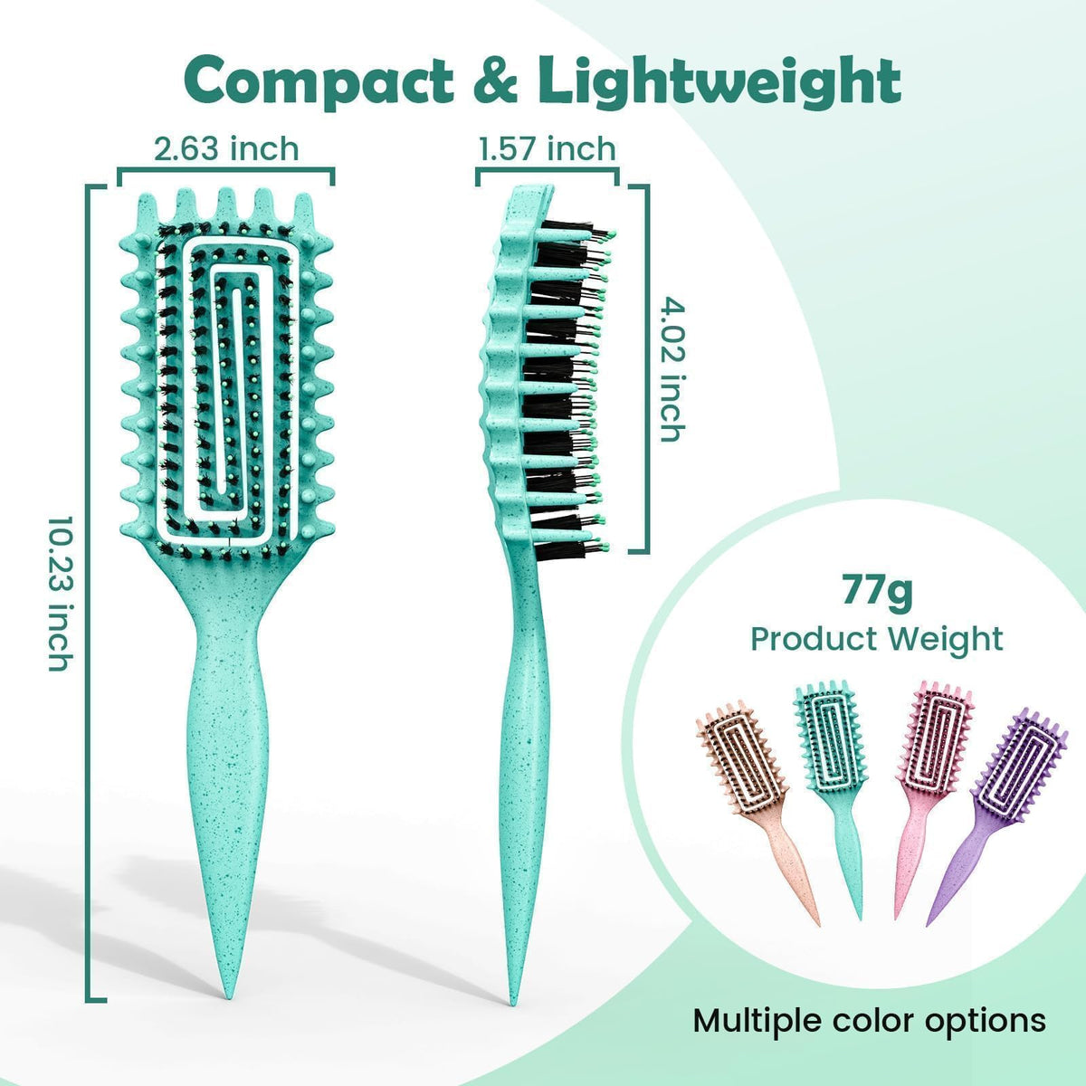 ABOYOY Curl Defining Brush showcasing angled side teeth