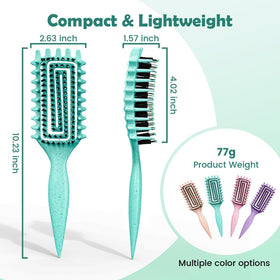 ABOYOY Curl Defining Brush showcasing angled side teeth
