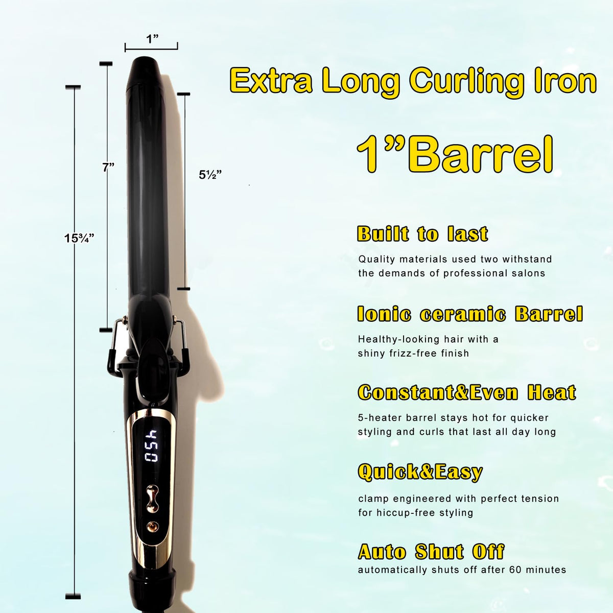 abp 1.25 Inch Curling Iron temperature control settings