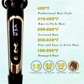 abp 1.25 Inch Curling Iron with heat-resistant glove
