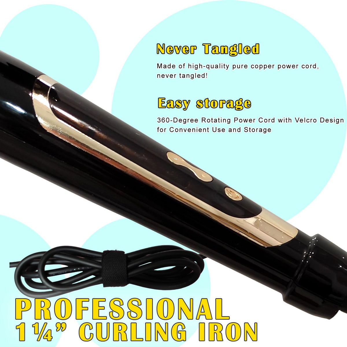 abp curling iron in use on long hair creating curls