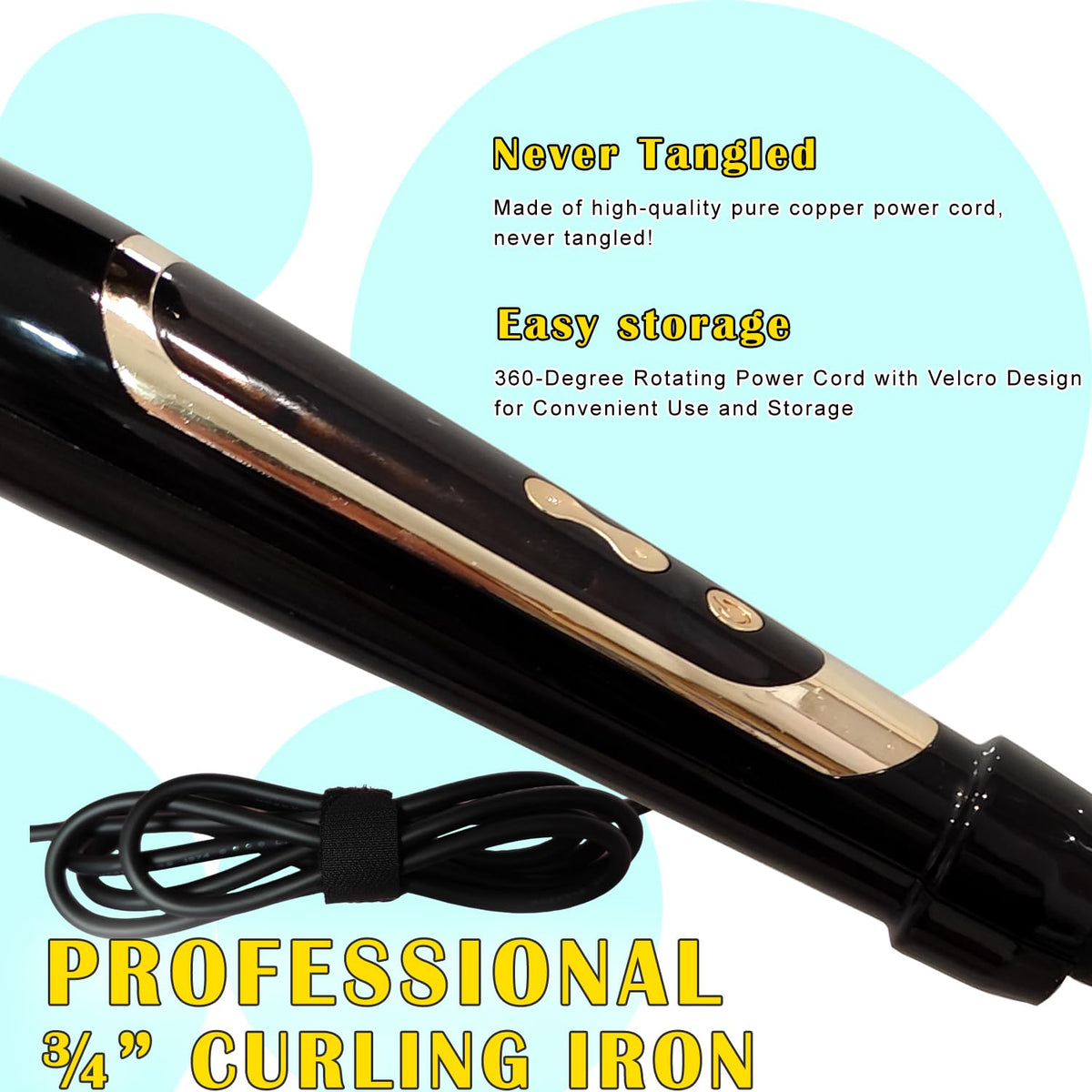 abp curling iron side view showing clamp