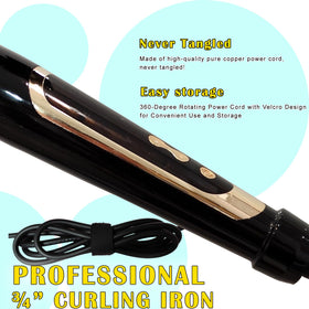 abp curling iron side view showing clamp