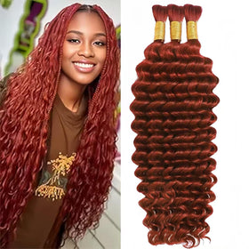 Acbhoa Boho Braiding Hair Deep Wave 22inch #350 Copper front view