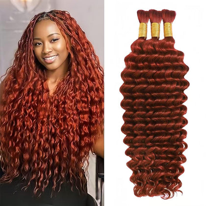 Acbhoa Boho Braiding Hair Deep Wave 24 inch #350 Copper front view