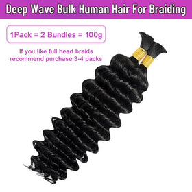 Acbhoa deep wave braiding hair bundles displayed
