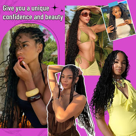 Acbhoa deep wave hair in natural light showcasing curls