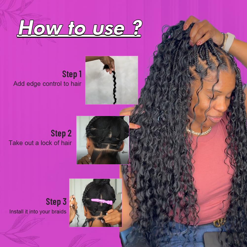 Acbhoa deep wave hair styled in bohemian braids