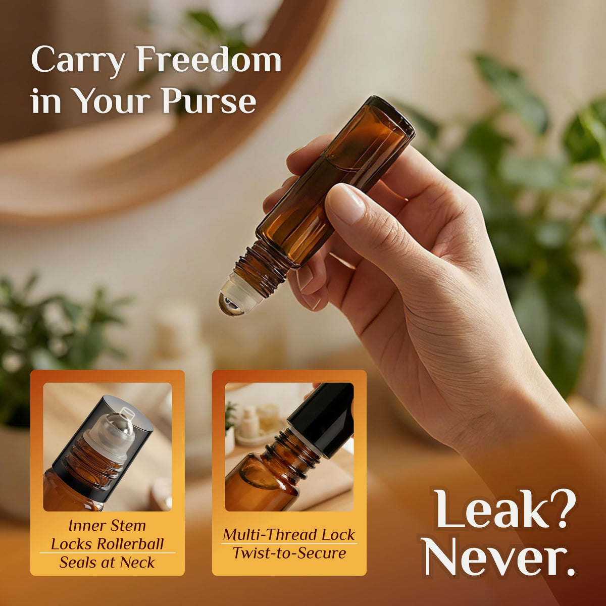 Accessories included with PrettyCare essential oil roller bottles