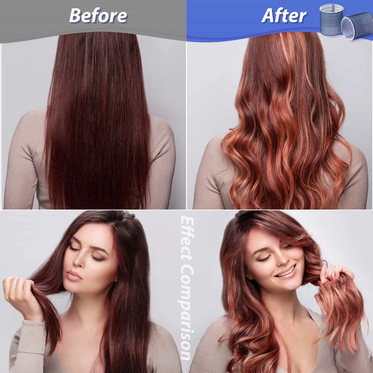 Acejoz hair rollers showing inner diameter size