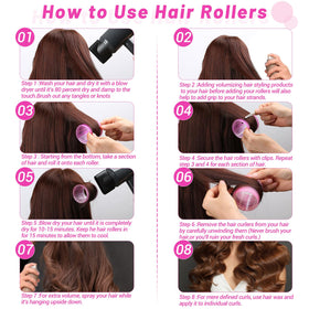 Acejoz Jumbo Hair Rollers in rose red color