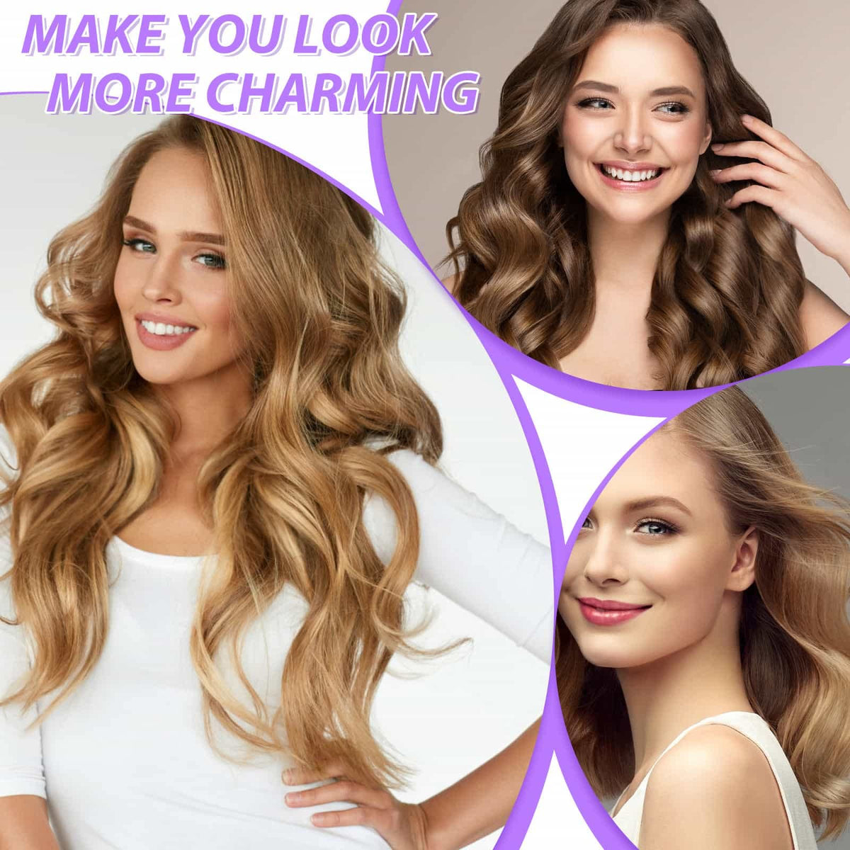 Acejoz Jumbo Hair Rollers in use on long hair