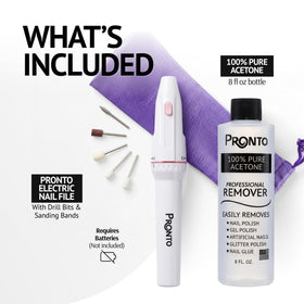 Acetone bottle with Pronto Electric Nail File