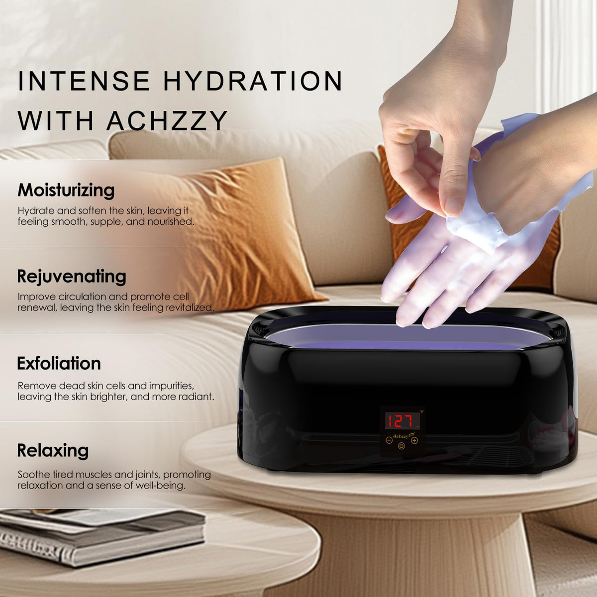 Achzzy Paraffin Wax Machine side view showcasing capacity