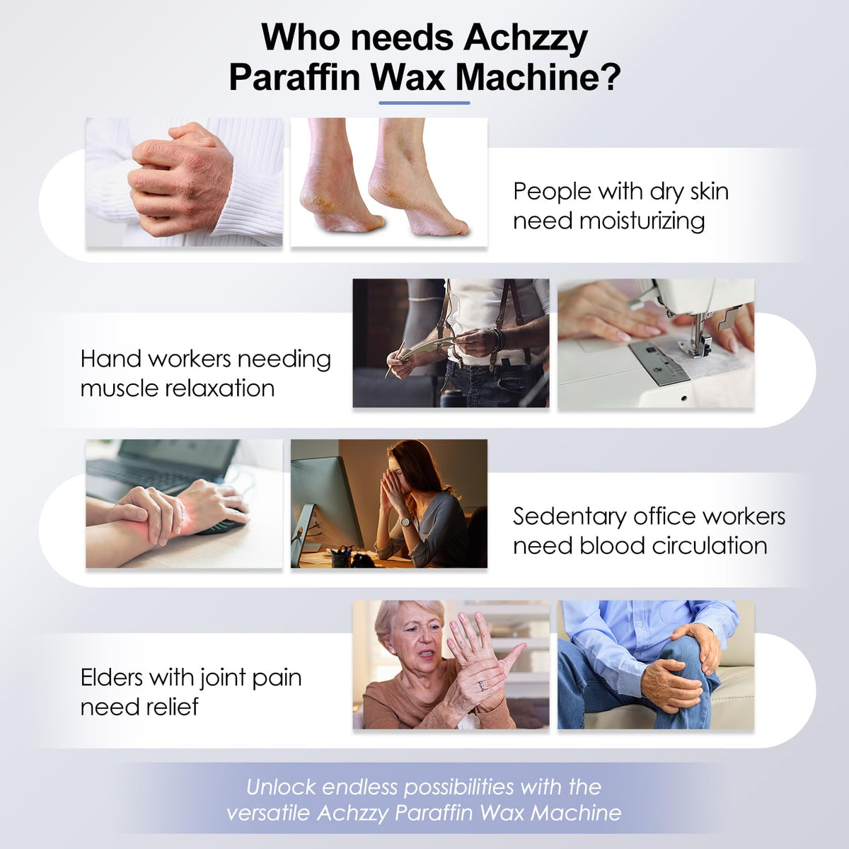 Achzzy Paraffin Wax Machine with hands being