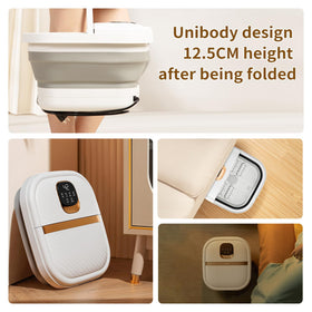 ACKLEAP Folding Foot Spa demonstrating adjustable temperature settings
