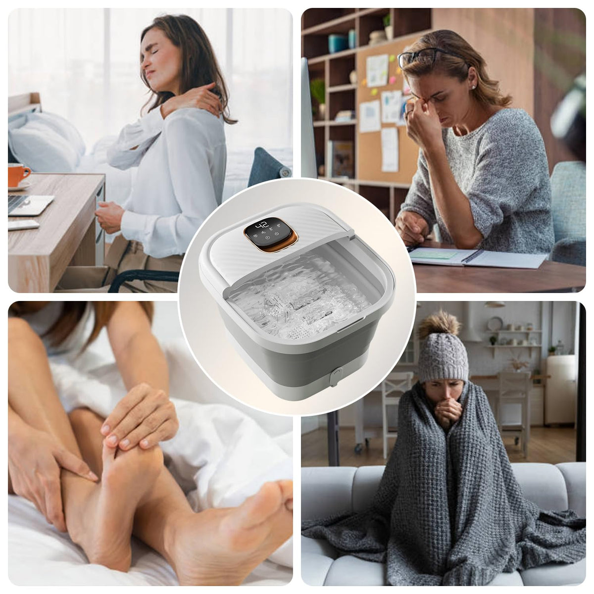 ACKLEAP Folding Foot Spa packaging and accessories